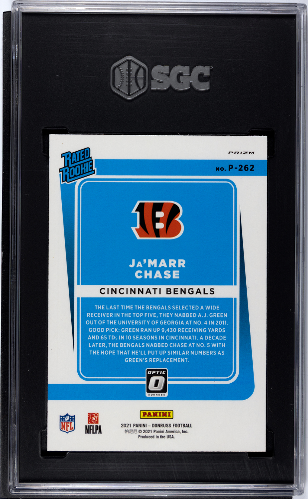 2021 Donruss Ja'marr Chase #P-262 Optic Preview Pink Prizm SGC 9.5