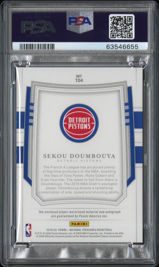 2019 Panini National Treasures Sekou Doumbouya #104 Gold /10 PSA 10 Auto 10