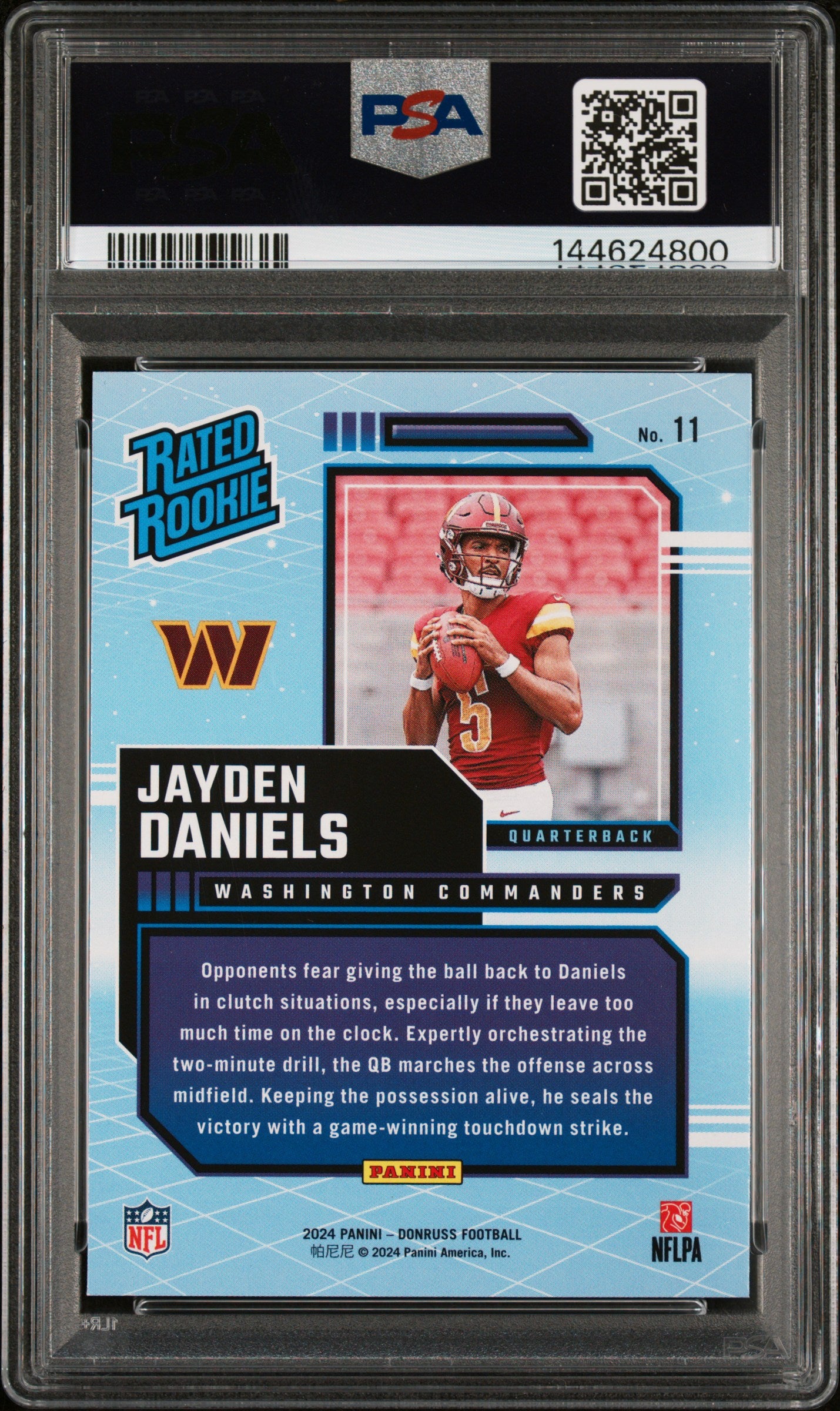 2024 Panini Donruss Rated Rookies Retro Jayden Daniels #11 PSA 9