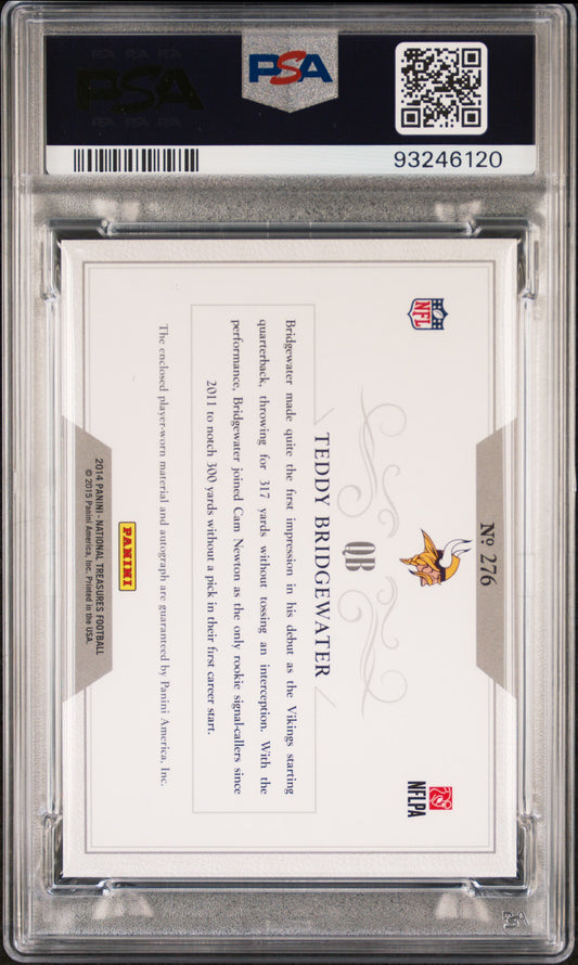 2014 National Treasures Teddy Bridgewater #276 Rookie Auto /99 PSA 9 RPA