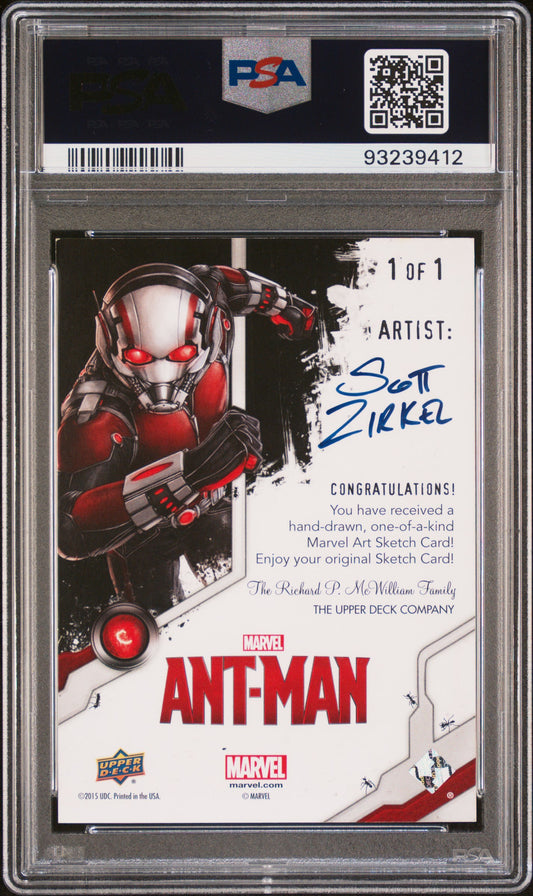 2015 Upper Deck Marvel Ant-Man Sketch Cards Scott Zirkel Original Ultron 1/1 PSA 7