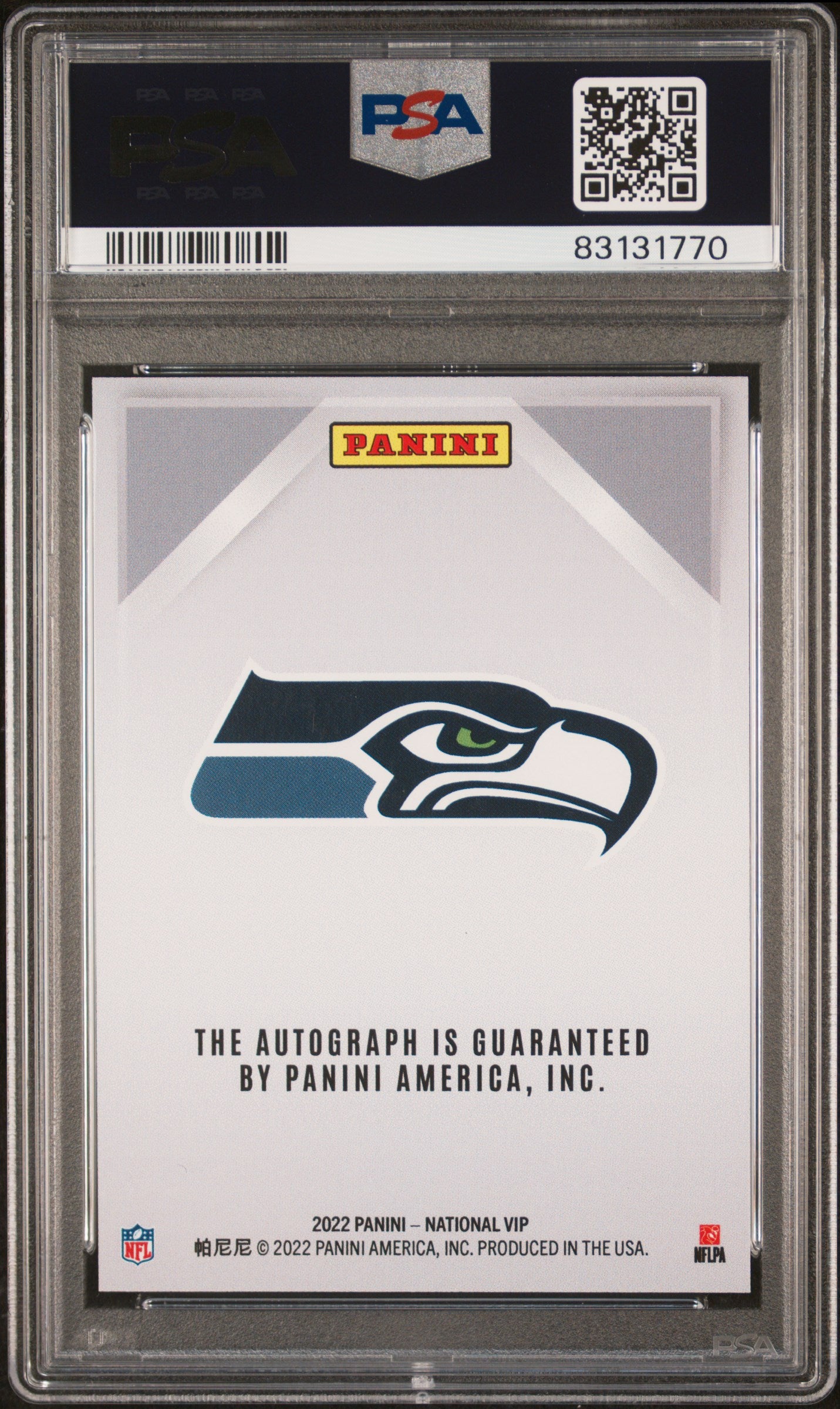 2022 Panini National VIP Brian Bosworth Signature Seahawks White PSA 9 Auto 10
