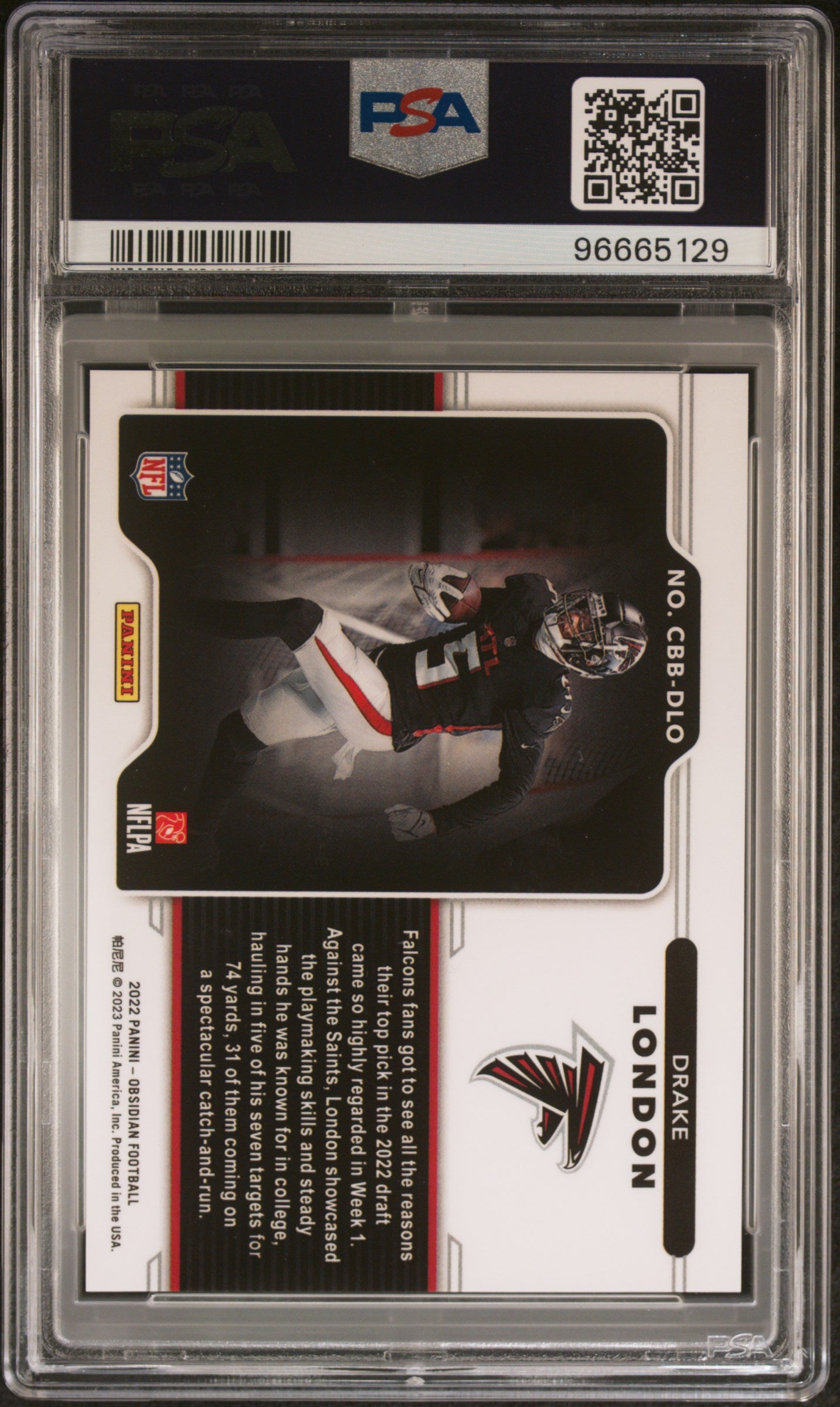 2022 Panini Obsidian Color Blast Black Drake London #CBBDLO PSA 9