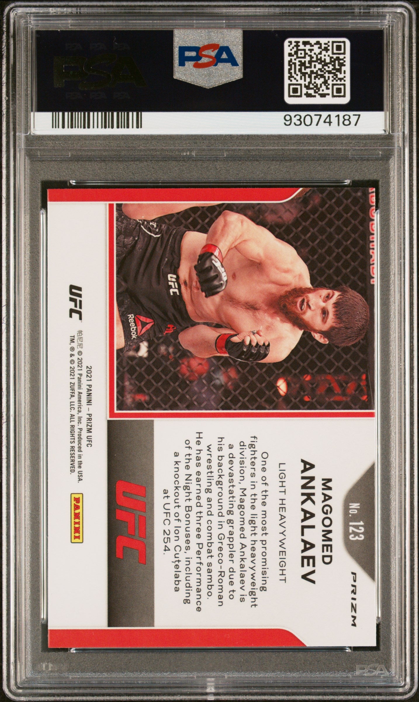 Panini 2021 Prizm UFC Magomed Ankalaev #123 Silver PSA 9