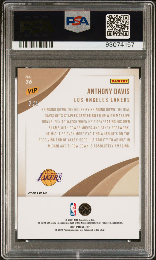 2022 Panini National Vip Anthony Davis #36 Black PSA 9