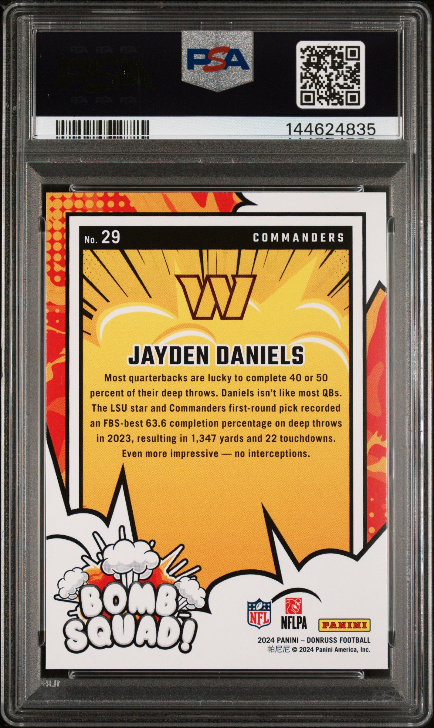 2024 Panini Donruss Bomb Squad Jayden Daniels #29 PSA 10