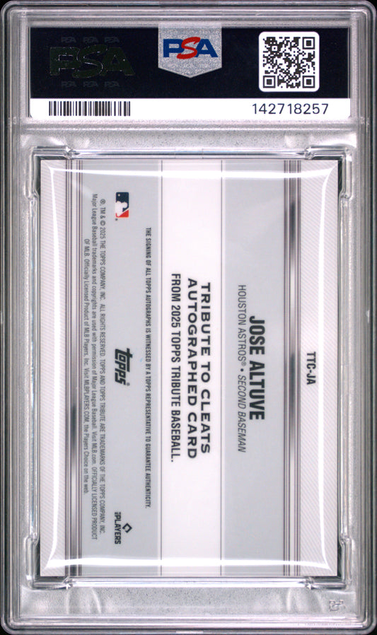 2025 Topps Tribute Tribute To Cleats Autographs Jose Altuve #TTCJA PSA 10