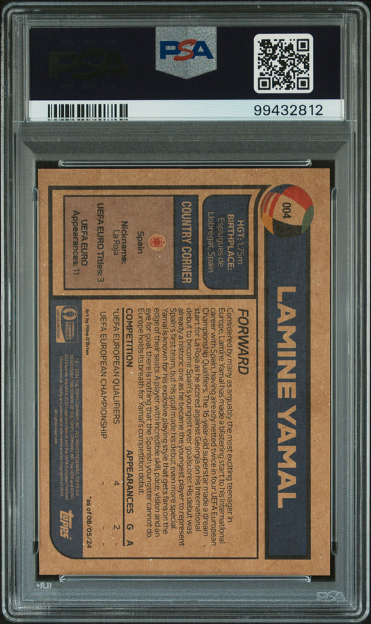 2024 Topps Living Road To UEFA Euro 2024 Lamine Yamal #004 '24 PSA 10