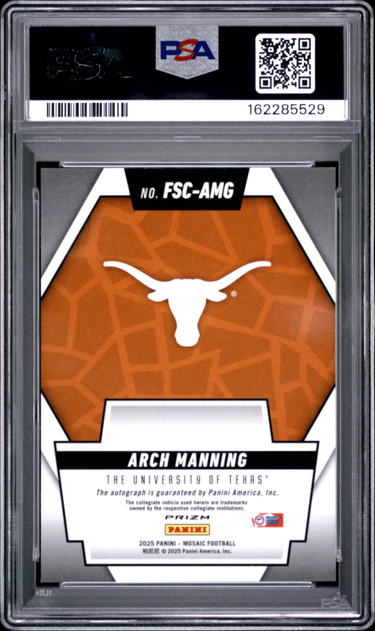 2025 Panini Mosaic Future Scripts Arch Manning #FSC-AMG PSA 10