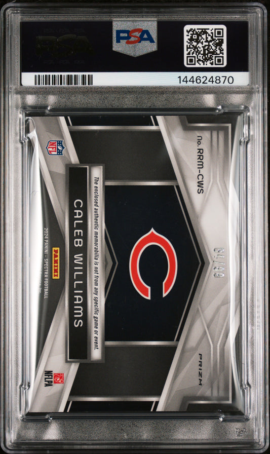 2024 Panini Spectra Rising Rookie Materials Caleb Williams #RRMCWS PSA 8