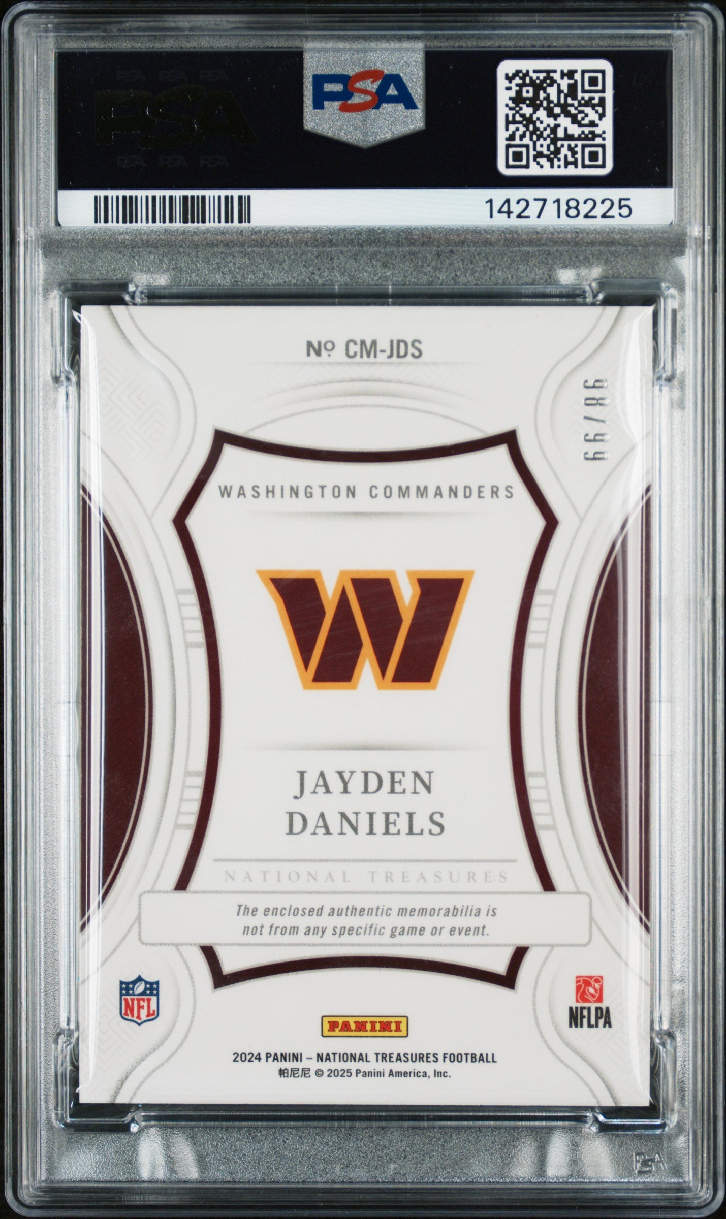 2024 Panini National Treasures Century Materials Jayden Daniels #JDS PSA 10