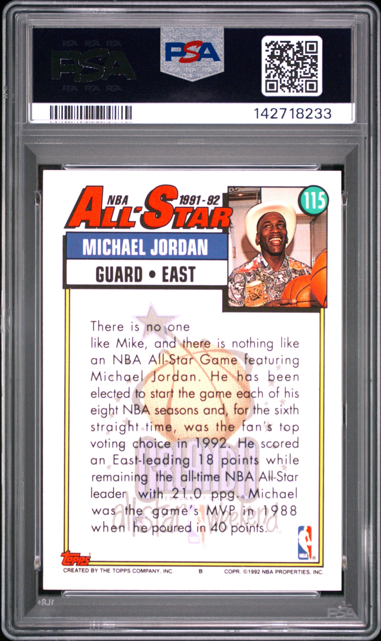 1992 Topps Michael Jordan #115 PSA 8