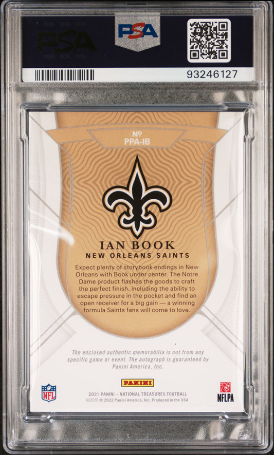 2021 National Treasures Ian Book Rookie Patch Auto Team Logo PSA 8 RPA RC
