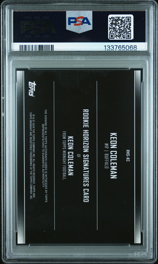 2024 Topps Midnight Rookie Horizon Signatures Keon Coleman #RHSKC PSA 10