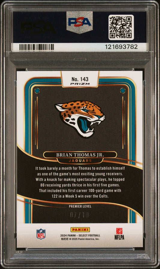 2024 Panini Select Brian Thomas JR. #143 Gold Dragon Scale /10 PSA 10