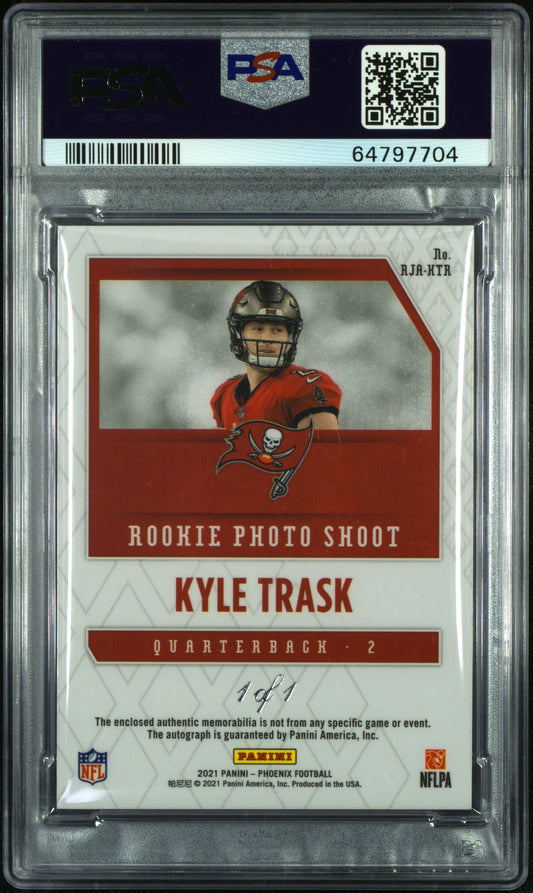 2021 Phoenix Kyle Trask #RJR-KTR Rookie Patch Auto NFL Shield PSA 9 RPA RC 1/1