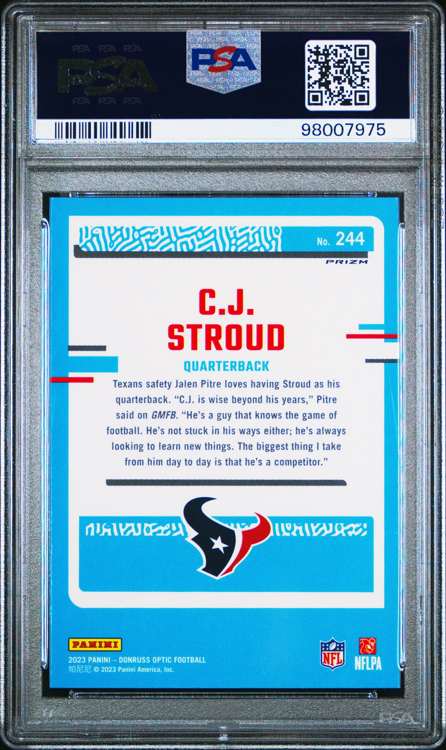 2023 Panini Donruss Optic CJ Stroud #244 Green Hyper PSA 10