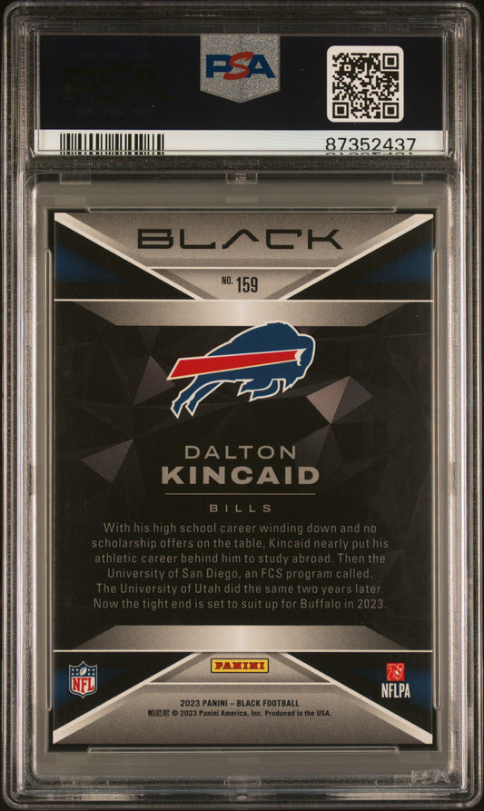 2023 Panini Black Dalton Kincaid #159 Platinum 1/1 PSA 9 Rookie RC