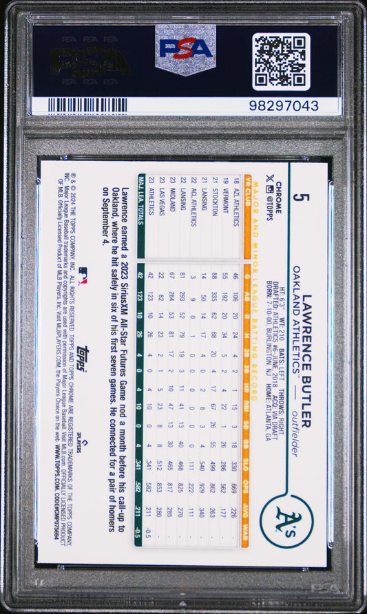 2024 Topps Chrome Lawrence Butler #5 Raywave PSA 9