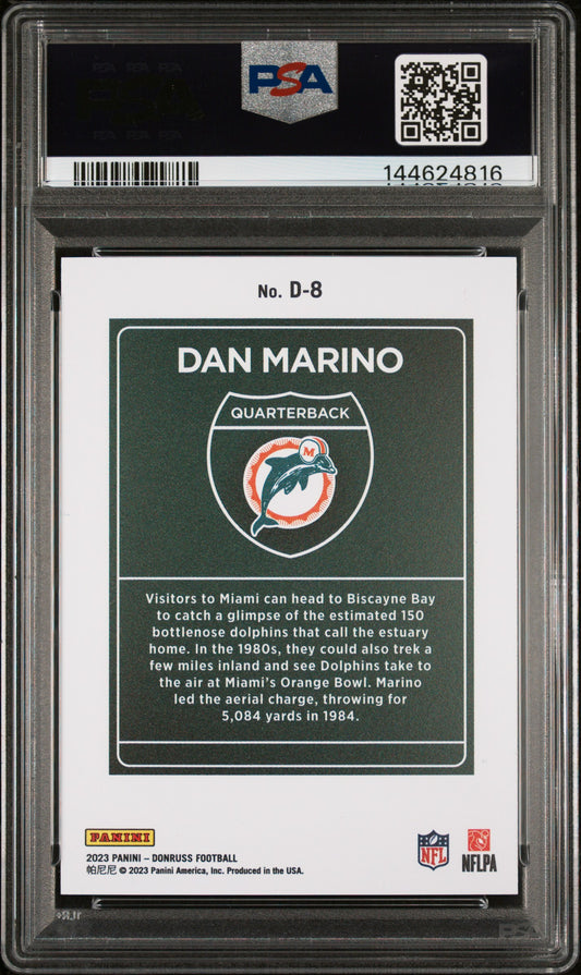 2023 Panini Donruss Downtown! Dan Marino #D8 PSA 9