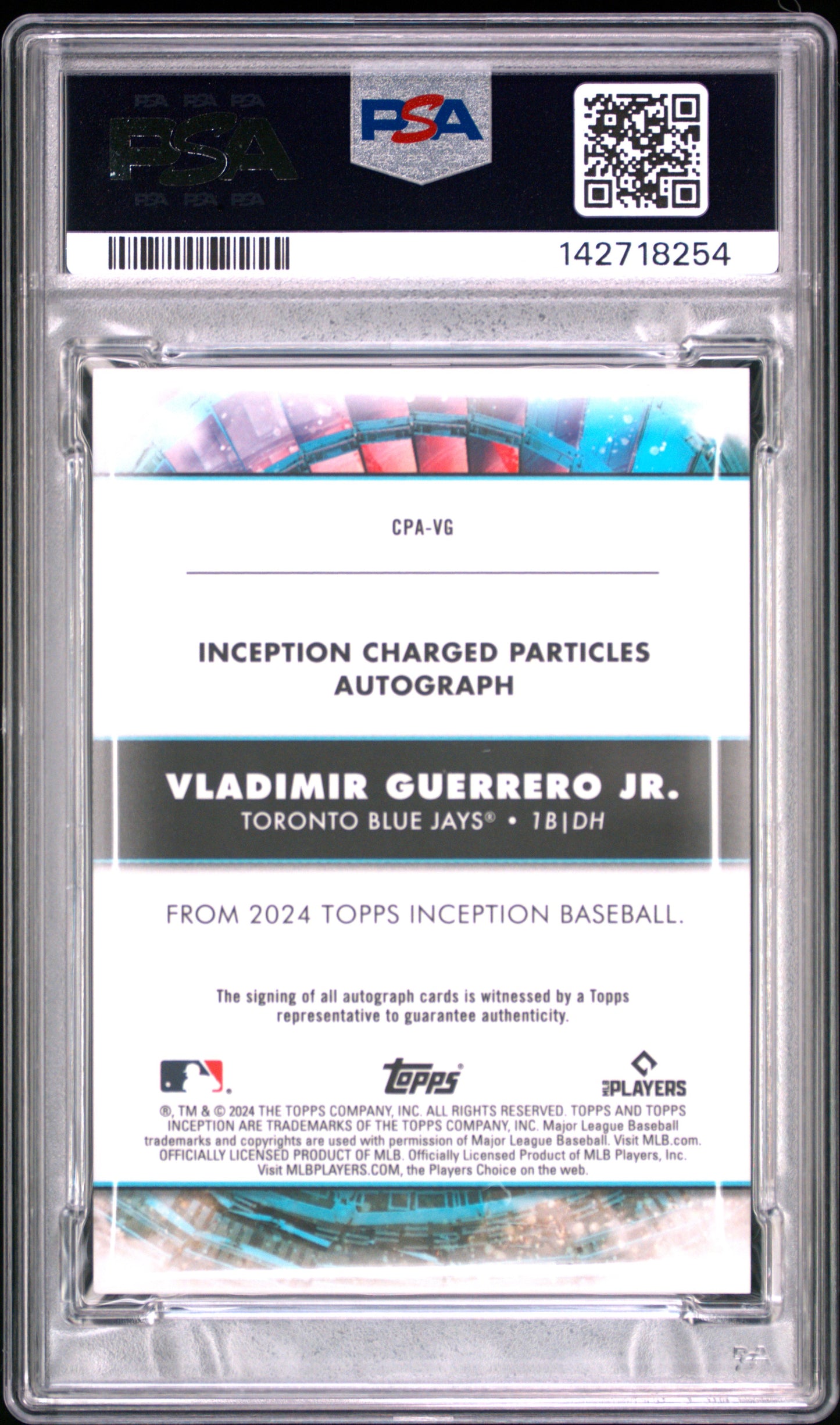 2024 Topps Inception Charged Particles Autographs Vladimir Guerrero JR. #CPAVG Red PSA 9