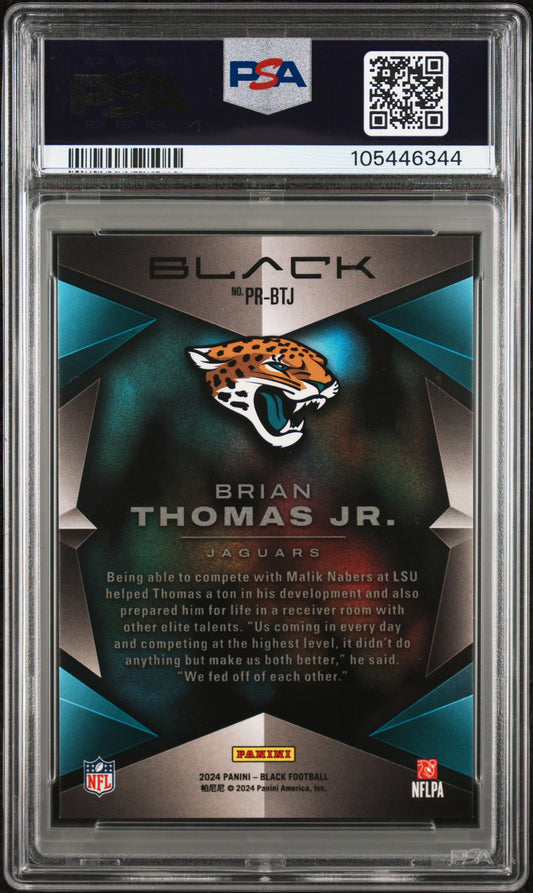 2024 Panini Black Prolific Brian Thomas JR. #PRBTJ PSA 9