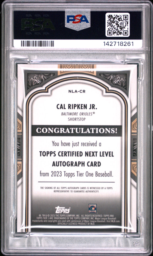 2023 Topps Tier One Next Level Autographs Cal Ripken JR. #NLACR Bronze PSA 9