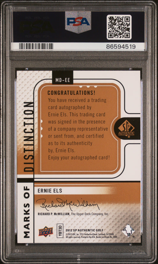 2012 SP Authentic Golf Marks Of Distinction Ernie Els #MD-EE PSA 9