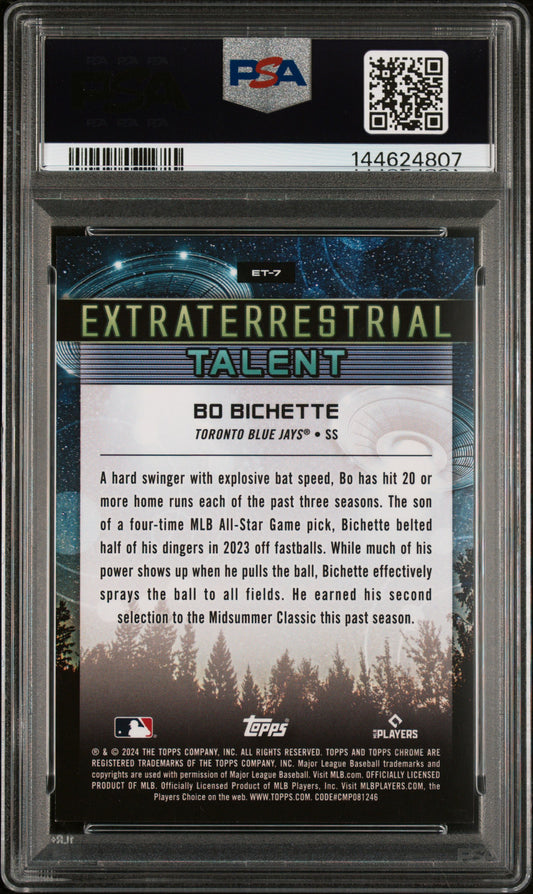 2024 Topps Cosmic Chrome Extraterrestrial Bo Bichette #ET7 Red Flare /5 PSA 9