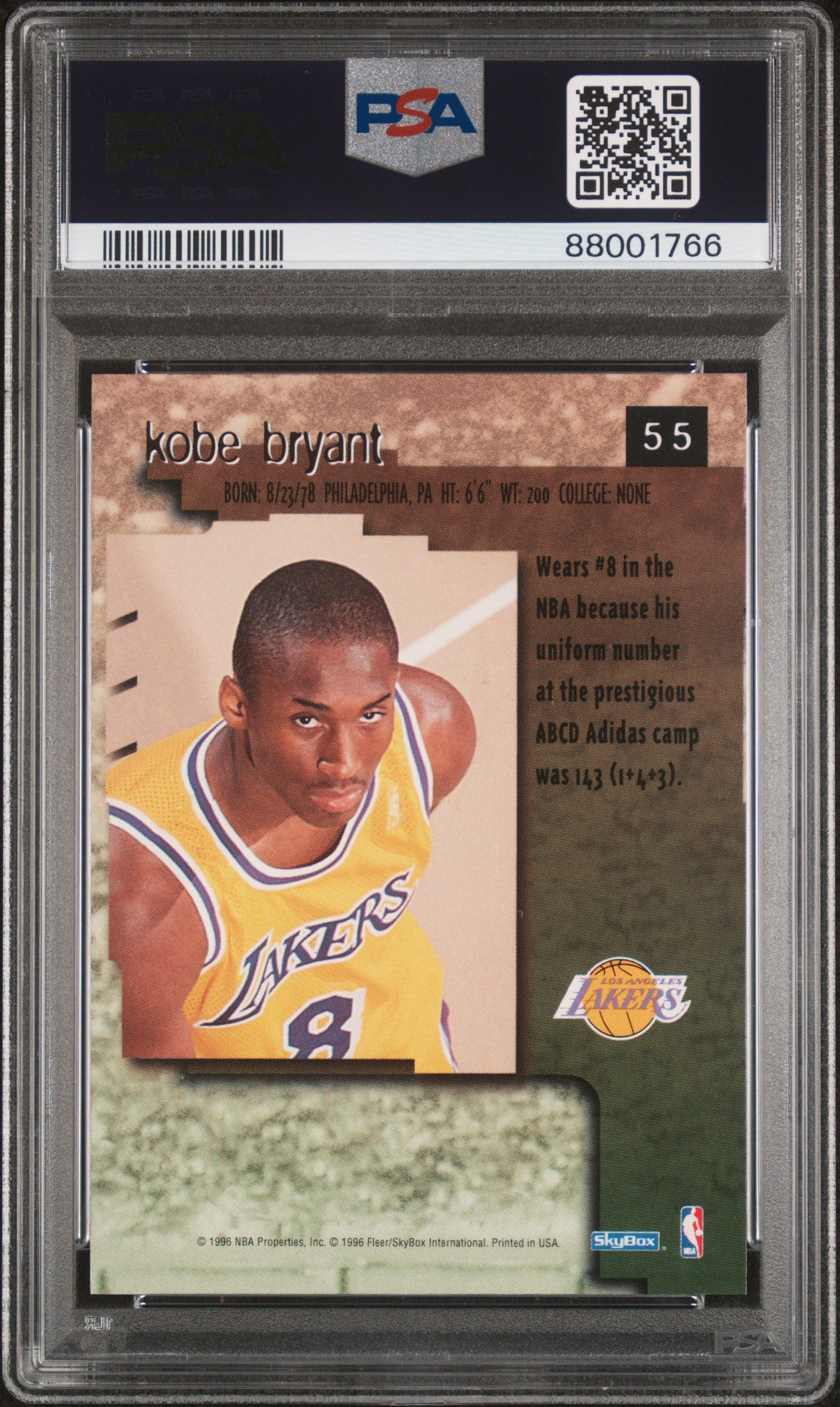 1996 Skybox Premium Kobe Bryant #55 PSA 9