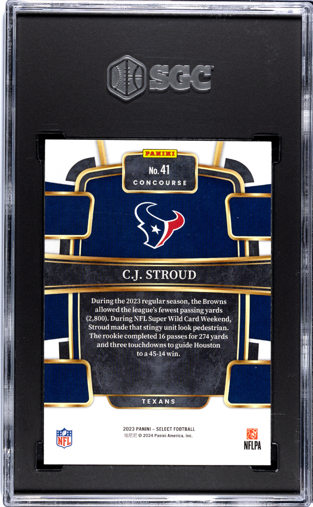 2023 Panini Select CJ Stroud #41 SGC 10