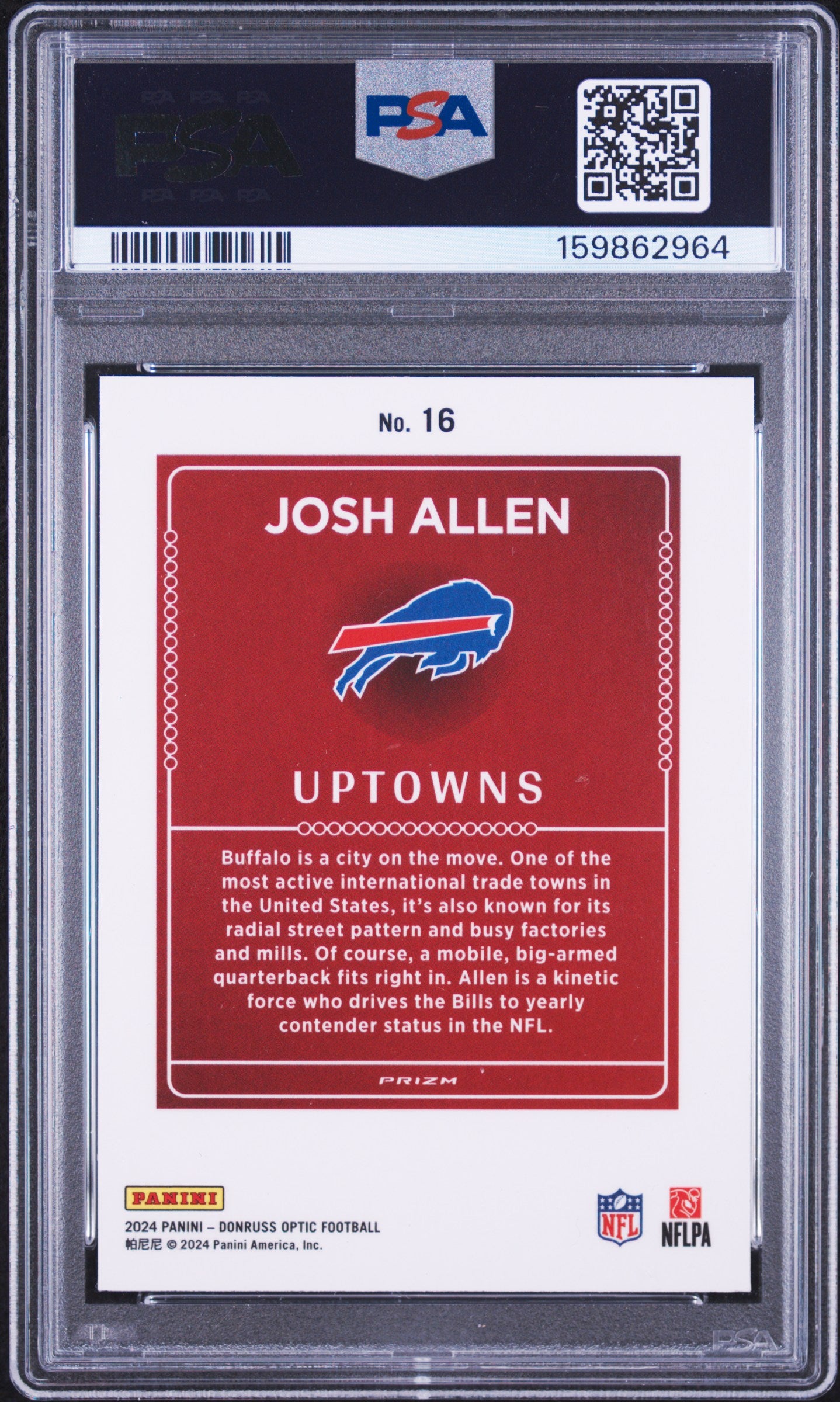 2024 Panini Donruss Optic Uptowns Josh Allen #16 PSA 10