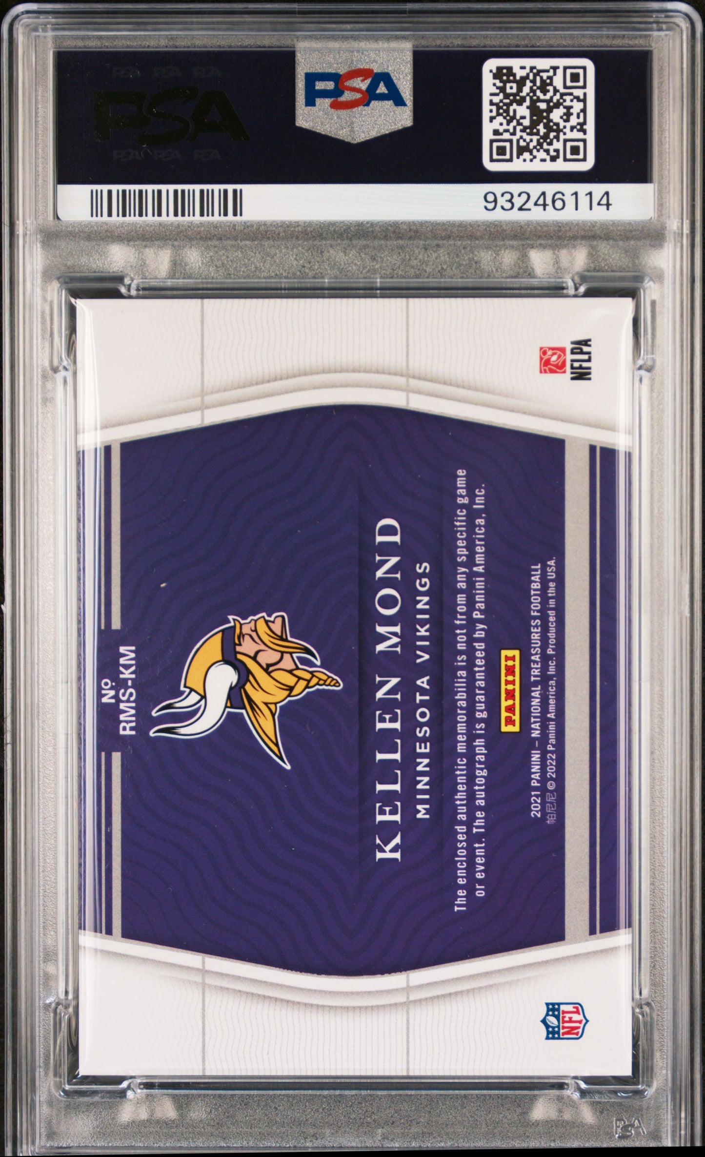 2021 National Treasures Kellen Mond #KM Rookie Material Auto PSA 8 RPA