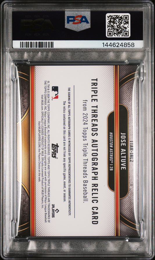 2024 Topps Triple Threads Autograph Relics Jose Altuve #TTARJAL2 Gold /9 PSA 7