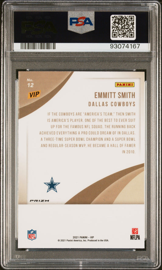 2022 Panini National Vip Emmitt Smith #12 Peacock PSA 10