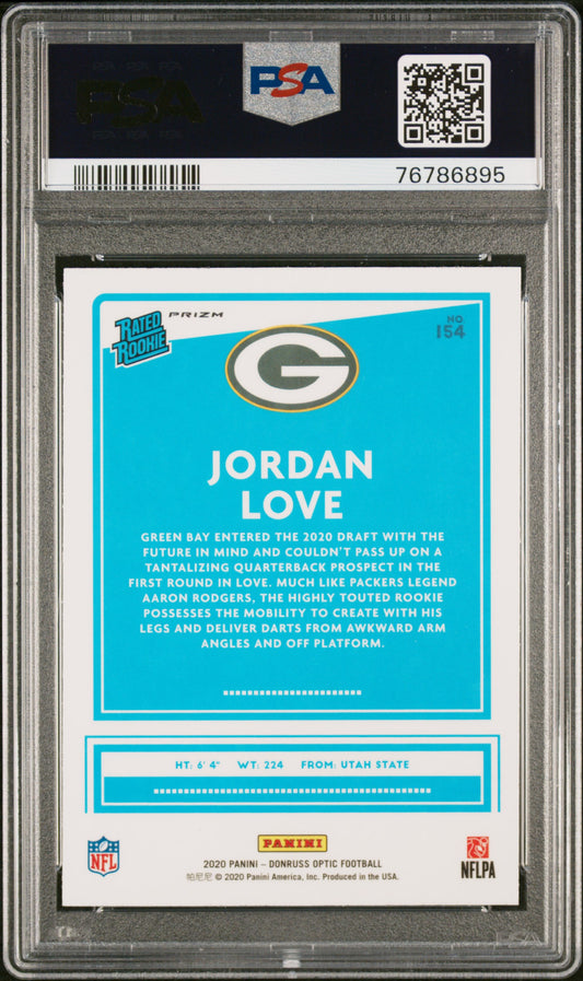 2020 Panini Donruss Optic Jordan Love #154 Holo PSA 10