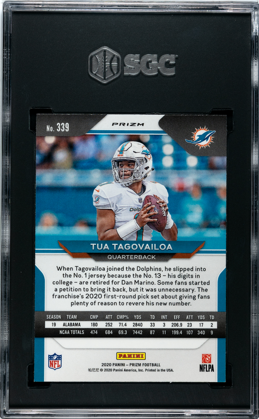 2020 Panini Prizm Tua Tagovailoa #339 Red Ice SGC 10