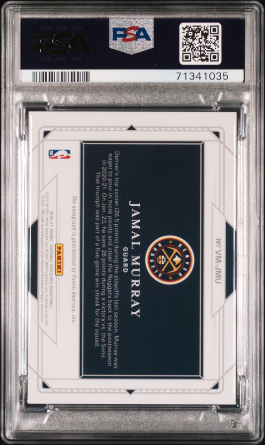 2020 National Treasures Validating Marks Jamal Murray #JMU Gold PSA 9 Auto 9