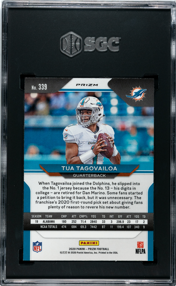 2020 Panini Prizm Tua Tagovailoa #339 Red Ice SGC 10