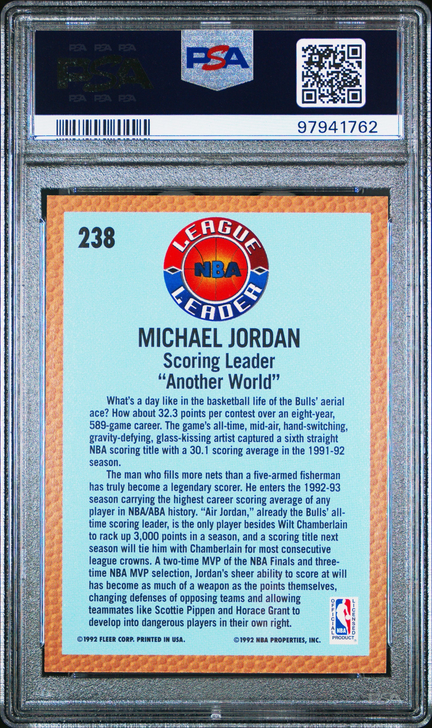 1992 Fleer Michael Jordan #238 PSA 9