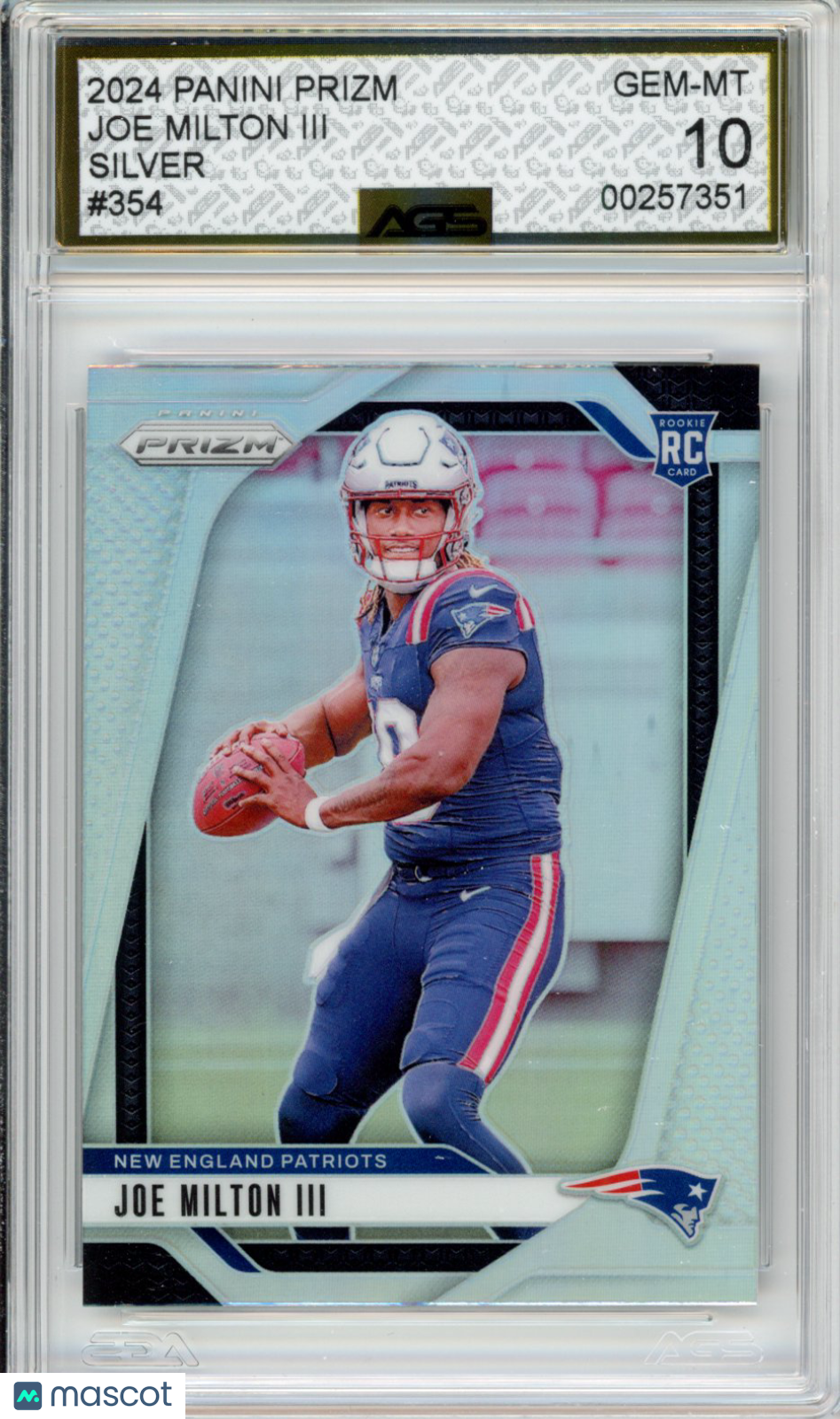 2024 Panini Prizm Joe Milton III #354 AGS 10