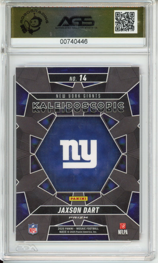 Football 2025 Panini Mosaic Jaxson Dart #014 AGS 10