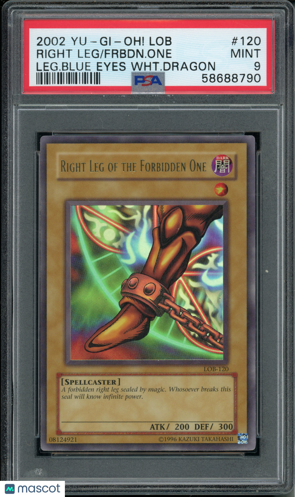 2002 Yu-Gi-Oh! LOB Right Leg of The Forbidden One #120 PSA 9