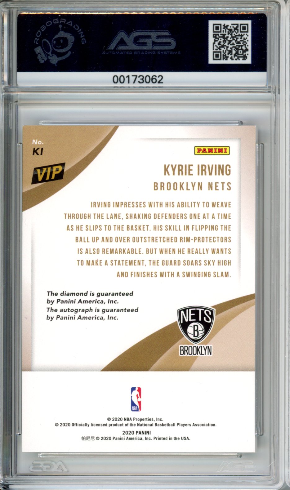 2022 National Convention Gold VIP KYRIE IRVING #KI Black Box 2020 Auto AGS 5.5