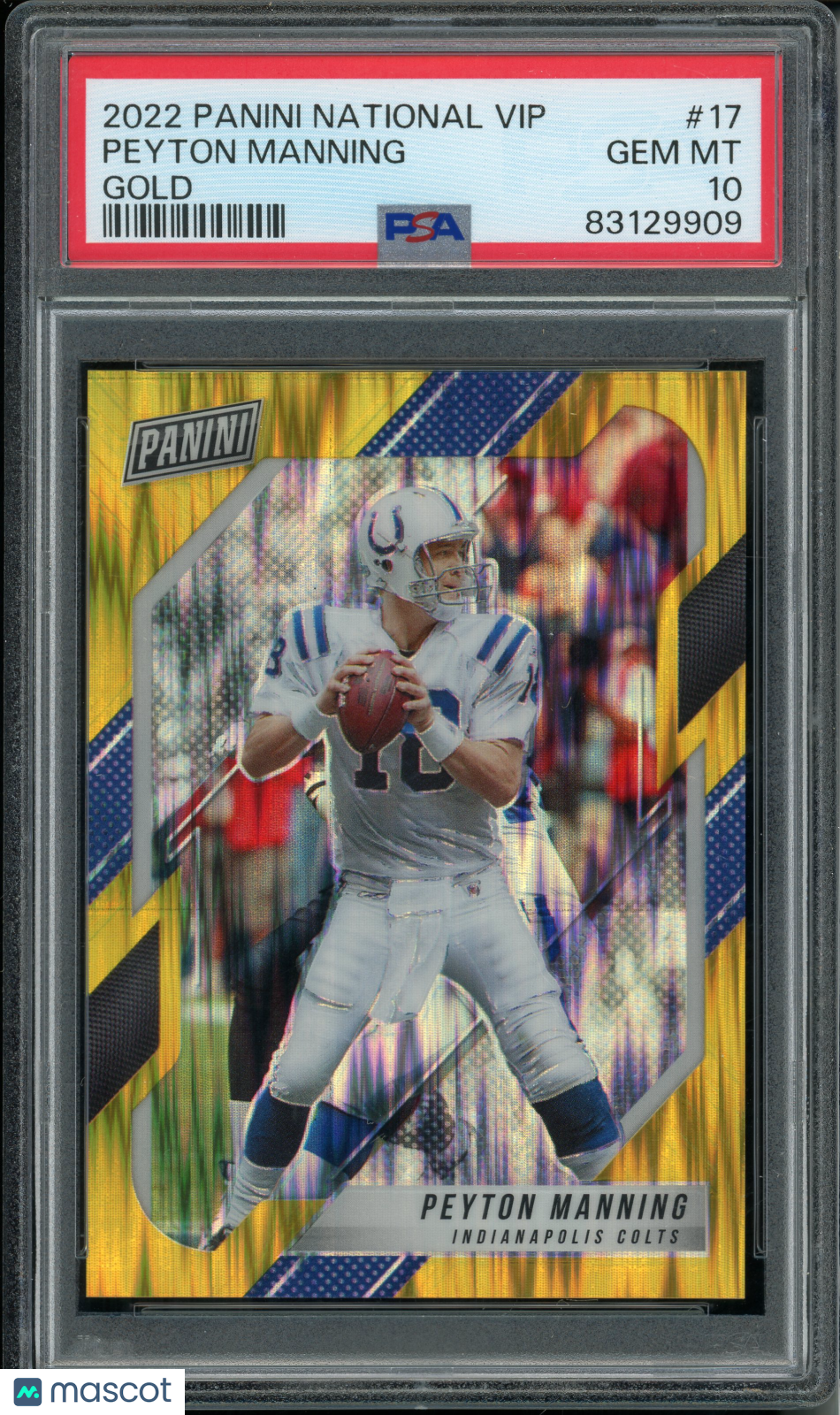 2022 Panini National VIP Peyton Manning #17 Gold PSA 10