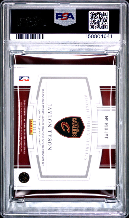 2024 Panini National Treasures Rookie Jumbo Materials Jaylon Tyson International Red JYT English PSA 5
