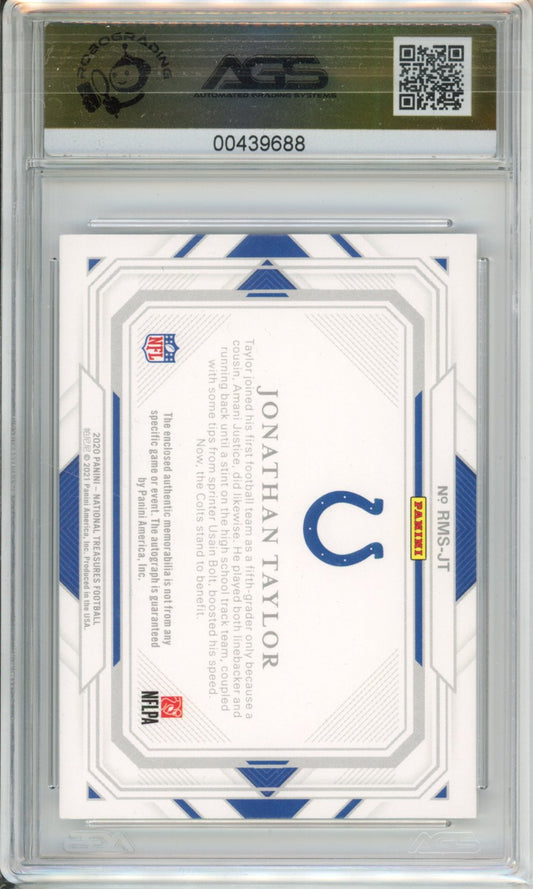 2020 Panini National Treasures Jonathan Taylor #172 /28 RPA AGS 10