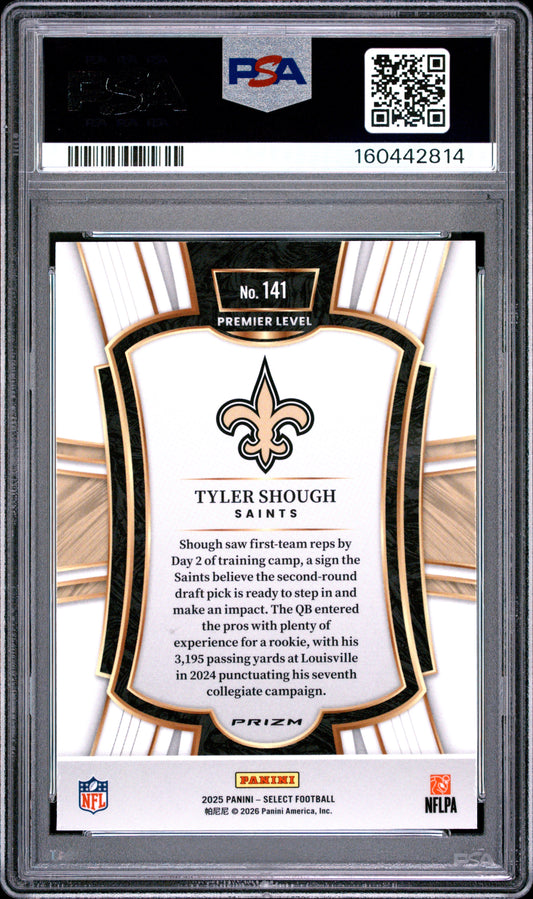 2025 Panini Select Football Tyler Shough #141 Pink Shock English PSA 9