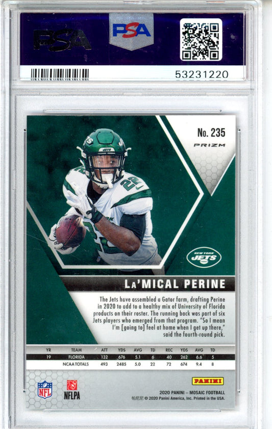 2020 Panini Mosaic La'mical Perine #235 Reactive Orange PSA 9