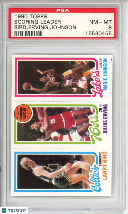 1980 Topps Bird Irving Johnson Scoring Leader PSA 8